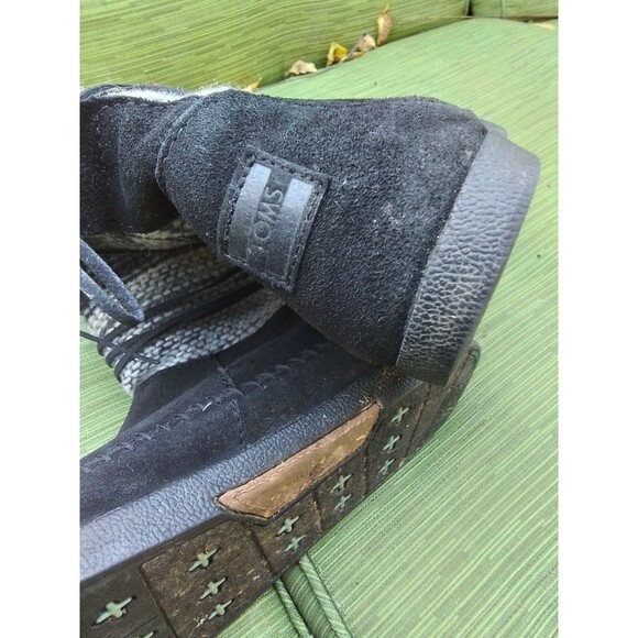 Women's Boots, Black Suede With  knit top - Picture 4 of 5